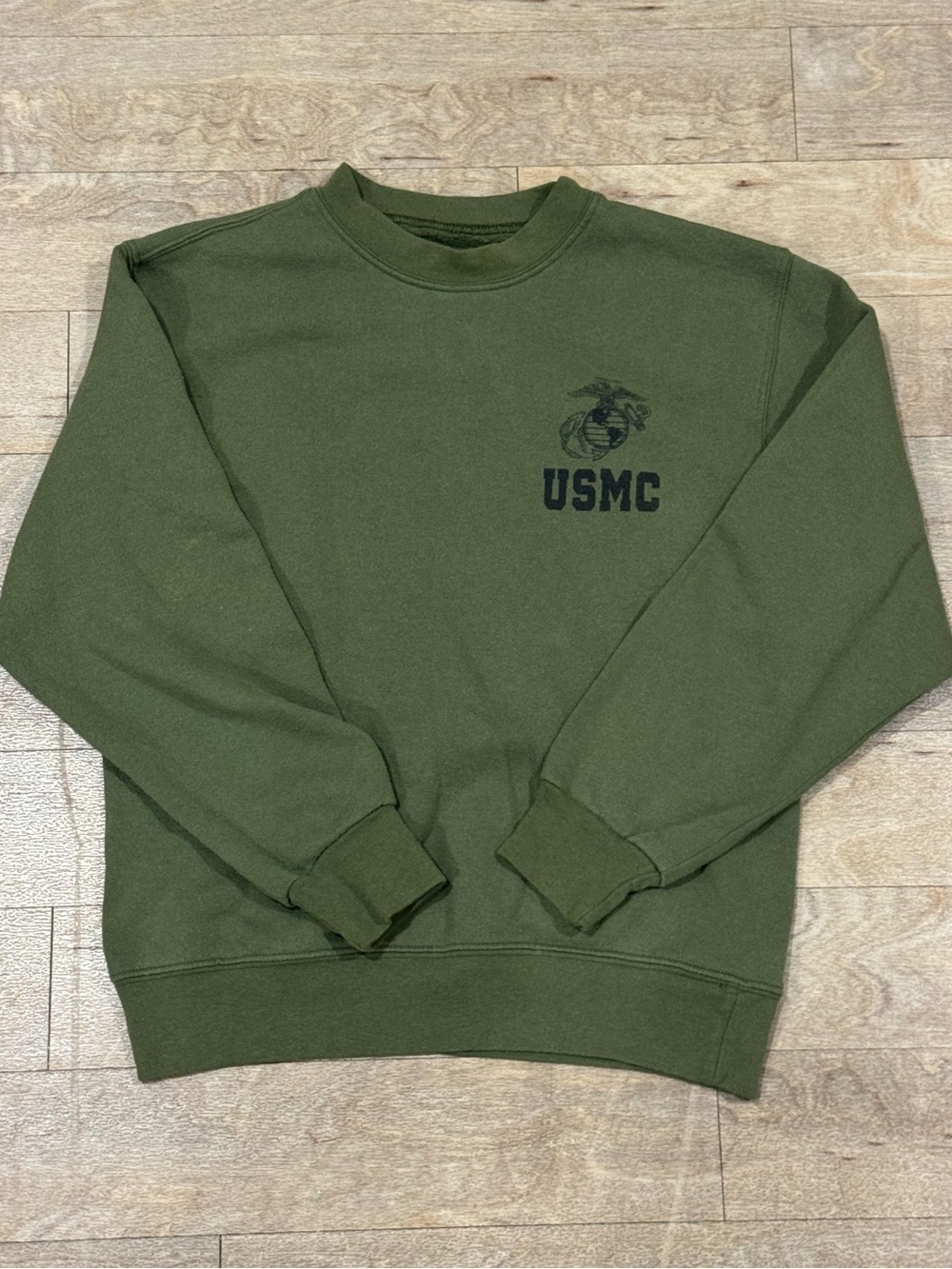 USMC Olive Green Crewneck Sweatshirt Size Small